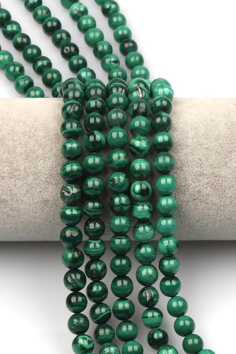 Malakit ( AB Kalite ) Doğaltaş Dizi 8 mm Küre Kesim