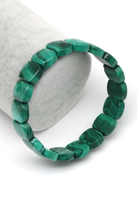 Malakit Doğal Taş Bileklik 10 x 14 mm Özel Kesim
