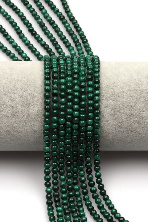 Malakit Doğal Taş Dizi 4 mm Küre Kesim - DZ-0851