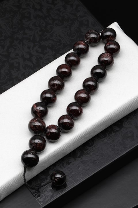 Maskot Efe Garnet Doğal Taş Tesbih 14 mm Küre Kesim - TSB-0505