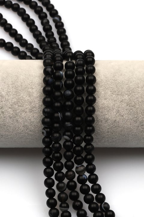 Mat Akik Doğal Taş Dizi 6 mm Küre Kesim - DZ-0940