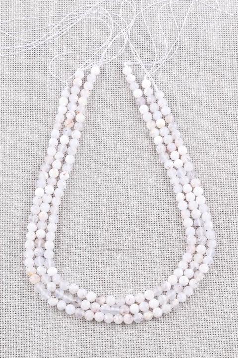Merlinite ( Dendiritli Agate ) Doğal Taş Dizi 6 mm Küre Kesim