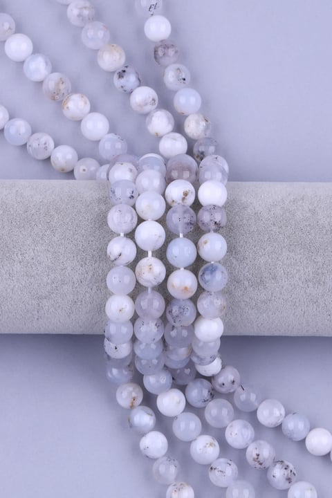 Merlinite ( Dendiritli Agate ) Doğal Taş Dizi 10 mm Küre Kesim
