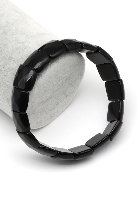 Obsidyen Doğal Taş Bileklik 12 x 14 mm Özel Kesim