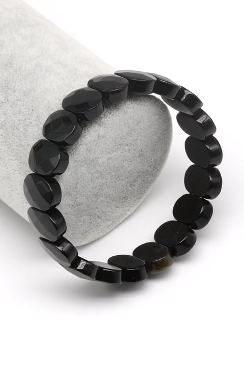 Obsidyen Doğal Taş Bileklik 9 x 13 mm Özel Kesim