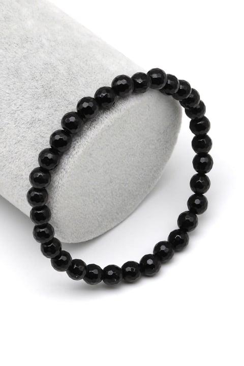 Oniks Doğal Taş Bileklik 6 mm Fasetli Kesim - BLK-2197