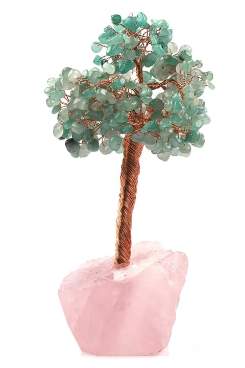 Pembe Kuvars - Aventurin Doğal Taş Ağaç