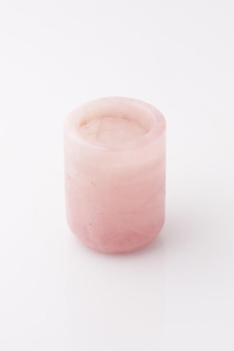 Pembe Kuvars Doğal Taş Bardak