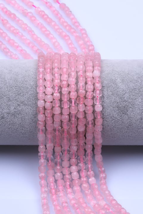 Pembe Kuvars Doğal Taş Dizi 4 mm Küp Kesim - DZ-1516