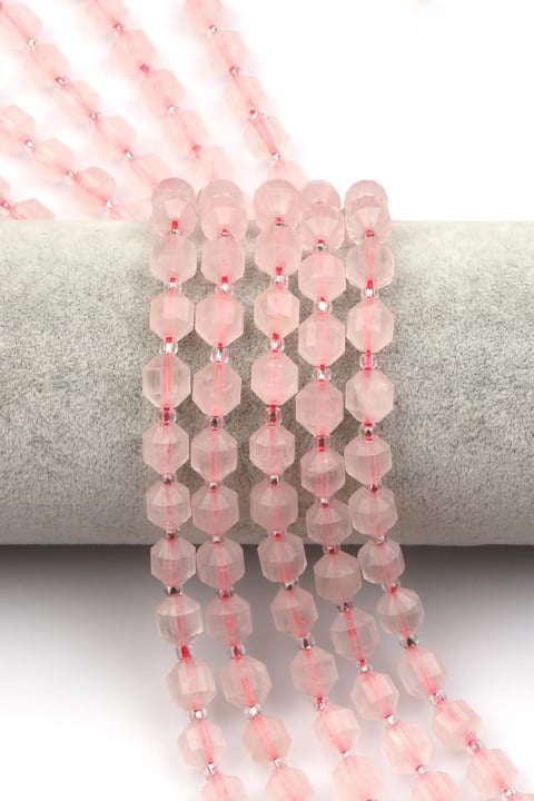 Pembe Kuvars Doğal Taş Dizi 7 x 8 mm Hexagonal Kesim