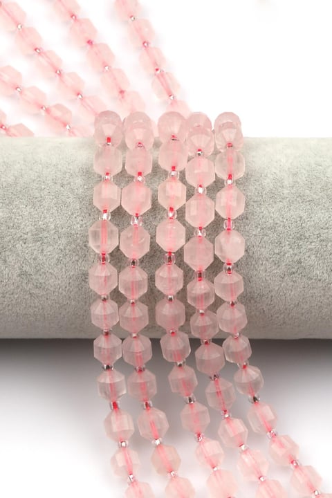 Pembe Kuvars Doğal Taş Dizi 7 x 8 mm Hexagonal Kesim