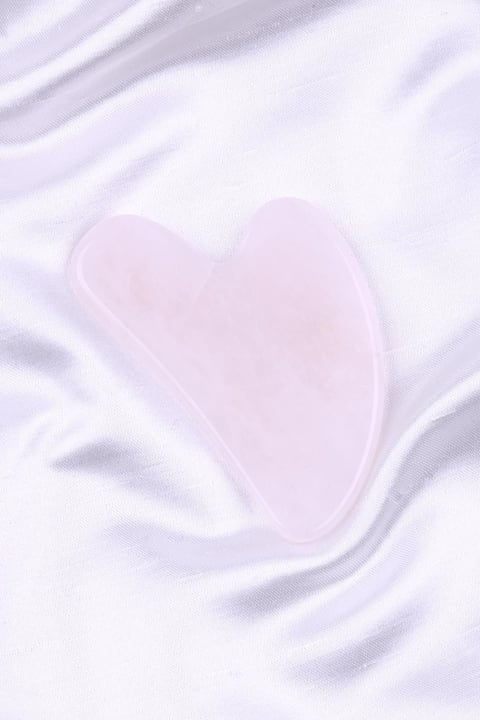 Pembe Kuvars Doğal Taş Gua Sha Yüz Masaj Taşı