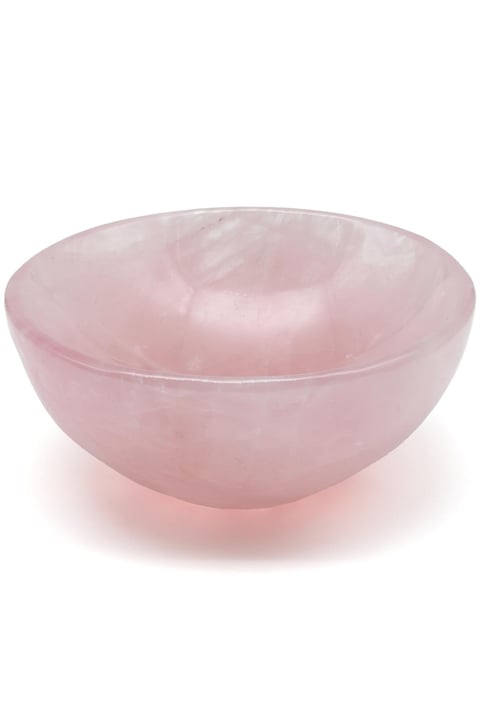 Pembe Kuvars Doğal Taş Kase - 577 Gr.