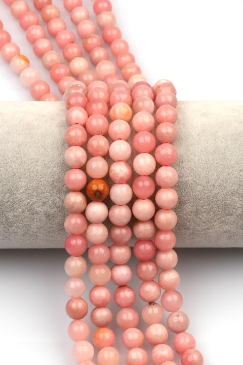 Pembe Opal Doğaltaş Dizi 8 mm Küre Kesim