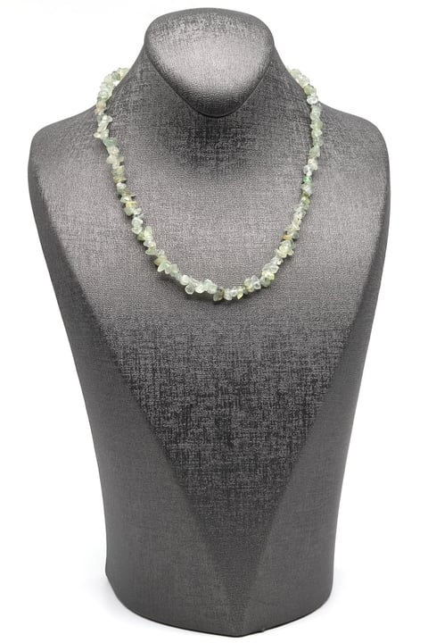Prehnite ( Çelik Klipsli ) Doğal Taş Kırıktaş Kolye 
