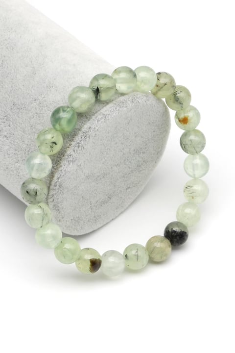 Prehnite Doğal Taş Bileklik 8 mm Küre Kesim