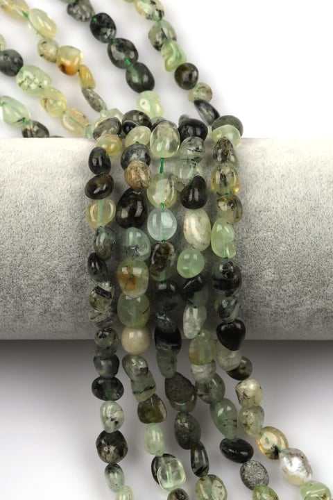 Prehnite Doğal Taş Dizi 7 x 9 mm Mercimek Kesim