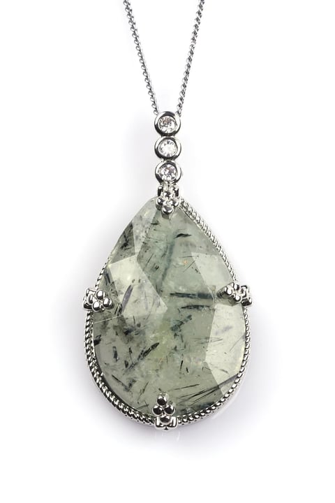 Prehnite Doğal Taş Kolye 