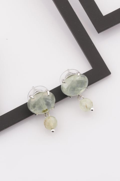 Prehnite Doğal Taş Küpe