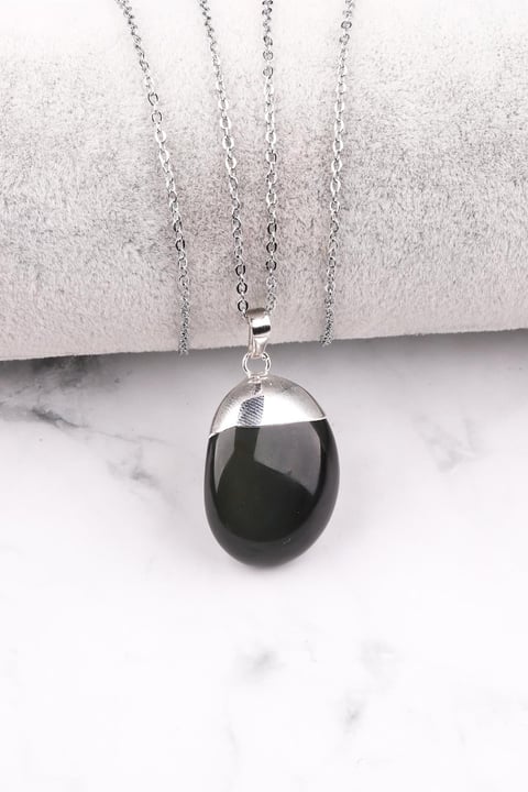 Rainbow Obsidyen Doğal Taş Kolye