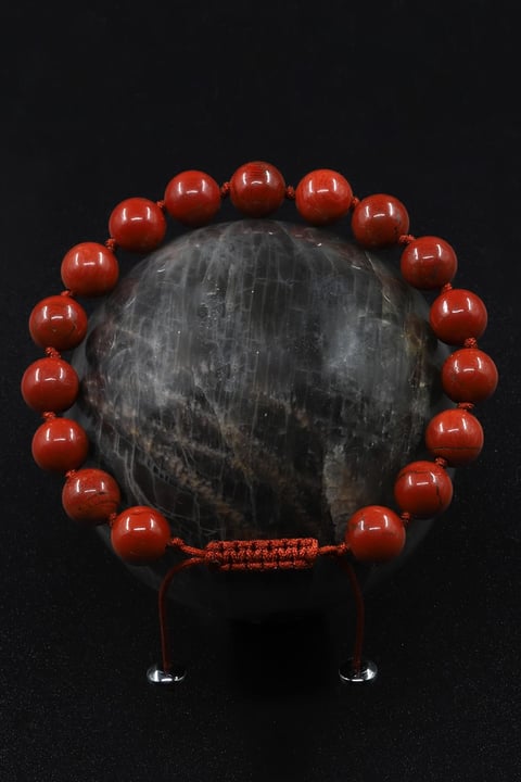 Red Jasper Doğal Taş Makrome Örme Bileklik