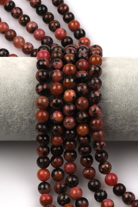 Rodonit A Kalite Doğal Taş Dizi 8 mm Küre Kesim