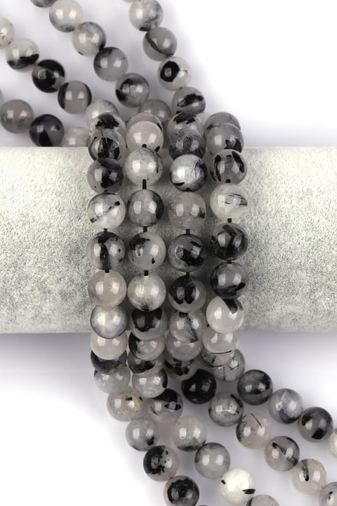Rutil Kuvars Doğal Taş Dizi 10 mm Küre Kesim