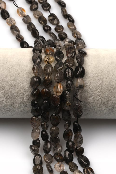 Rutil Kuvars Doğal Taş Dizi 6 x 10 mm Mercimek Kesim