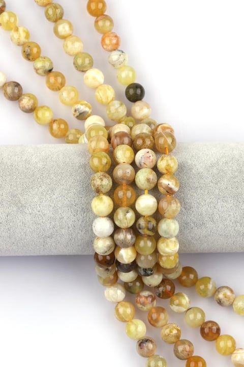 Sarı Opal Doğal Taş Dizi 10 mm Küre Kesim