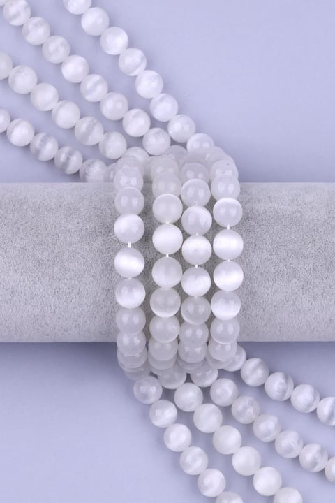 Selenit Doğal Taş Dizi 10 mm Küre Kesim