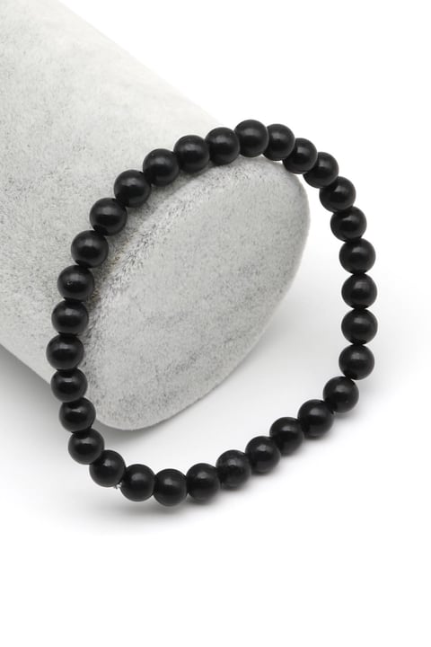 Shungite Doğal Taş Bileklik 6 mm Küre Kesim