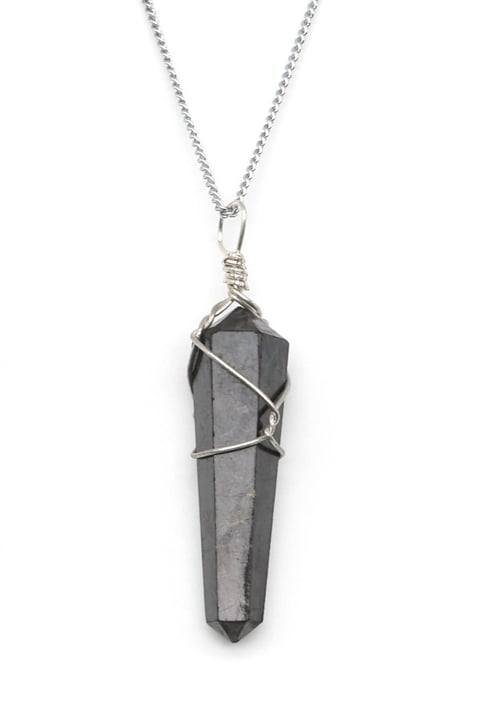 Shungite Doğal Taş Tel Sarmalı Kolye
