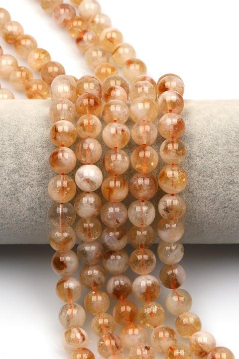 Sitrin Doğal Taş Dizi 10 mm Küre Kesim - DZ-0950