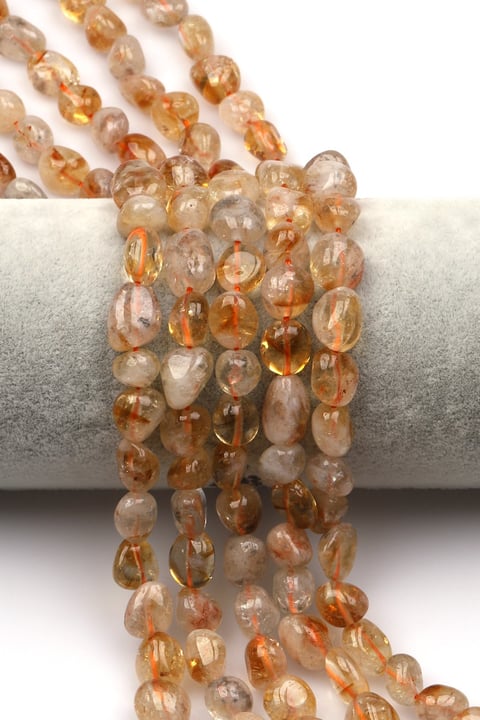 Sitrin Doğal Taş Dizi 3 x 6 mm Mercimek Kesim