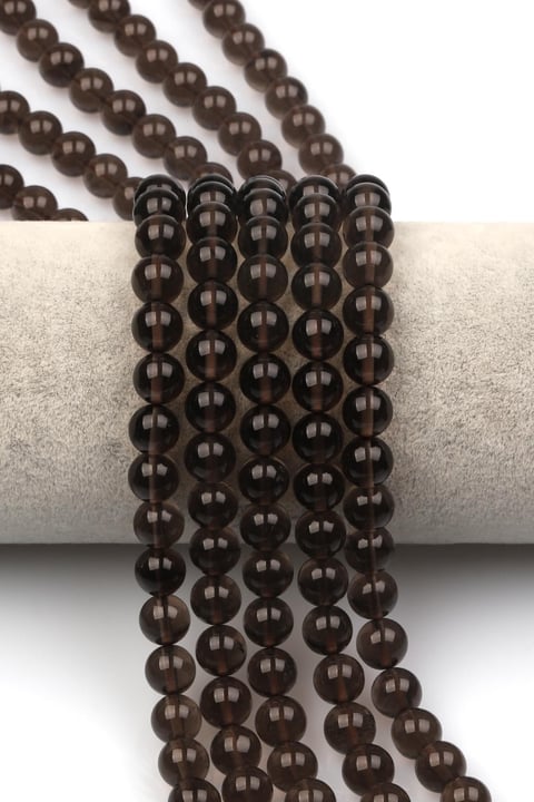 Smoky Obsidyen Doğaltaş Dizi 8 mm Küre Kesim