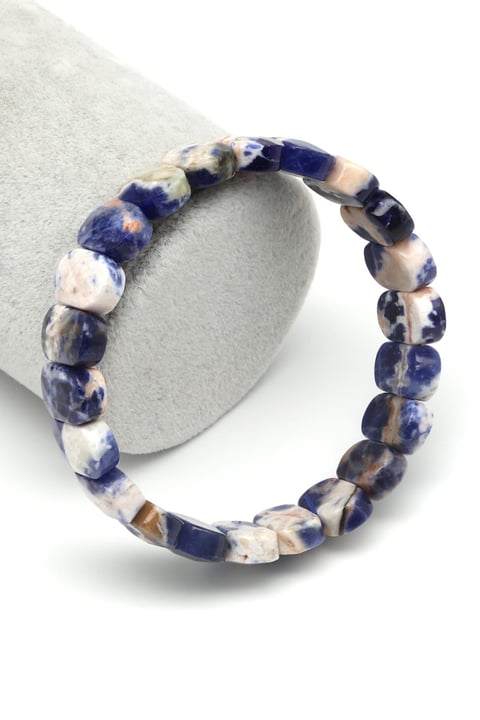 Sodalit Doğal Taş Bileklik 10 x 14 mm Özel Kesim