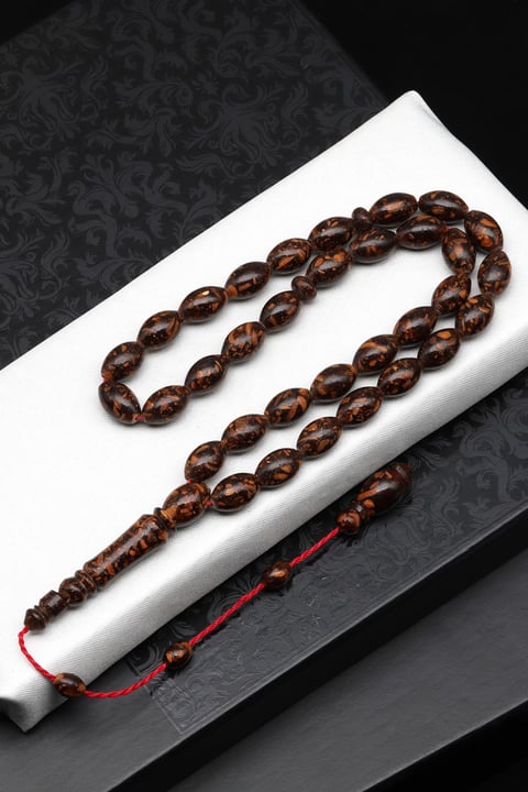 Tarçın Ağacı Kabuğu Tesbih 8 x 12 mm Arpa Kesim - T-1826