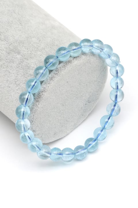 Topaz Doğal Taş Bileklik 7 mm Küre Kesim