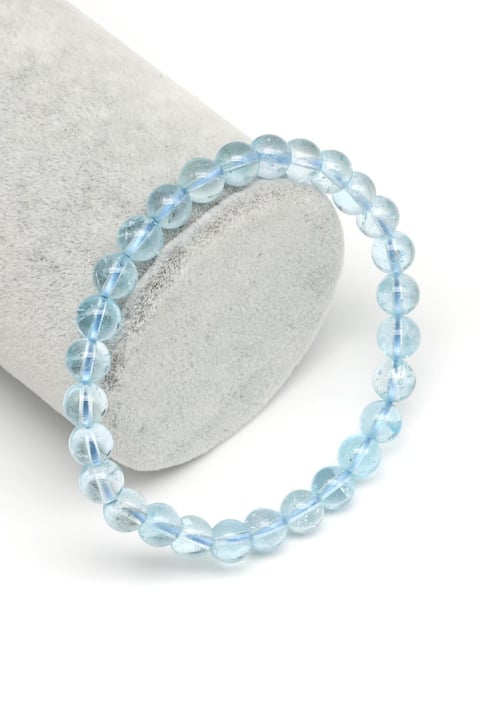 Topaz Doğal Taş Bileklik 7 mm Küre Kesim