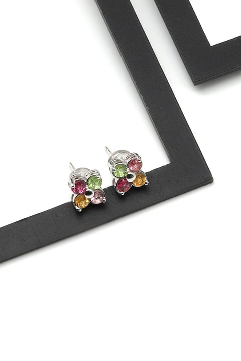 Turmalin Doğal Taş 925 Ayar Gümüş Küpe - KP-0298
