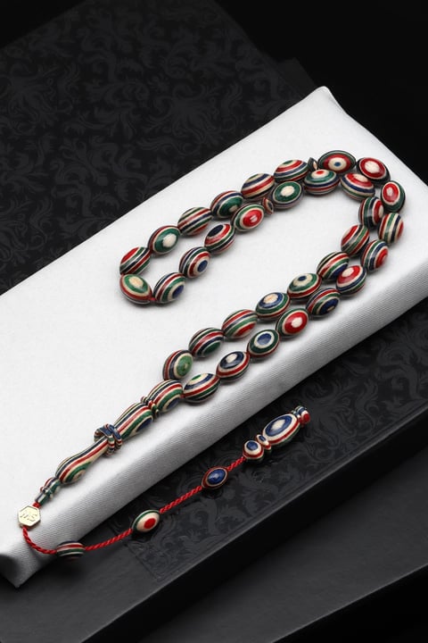 Usta İşçilikli Kafur Ağacı Tesbih 7 x 11 mm Arpa Kesim