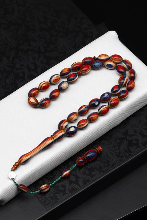 Usta İşçilikli Kafur Ağacı Tesbih 8 x 13 mm Arpa Kesim