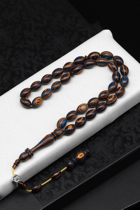 Usta İşçilikli Kafur Ağacı Tesbih 8 x 13 mm Arpa Kesim