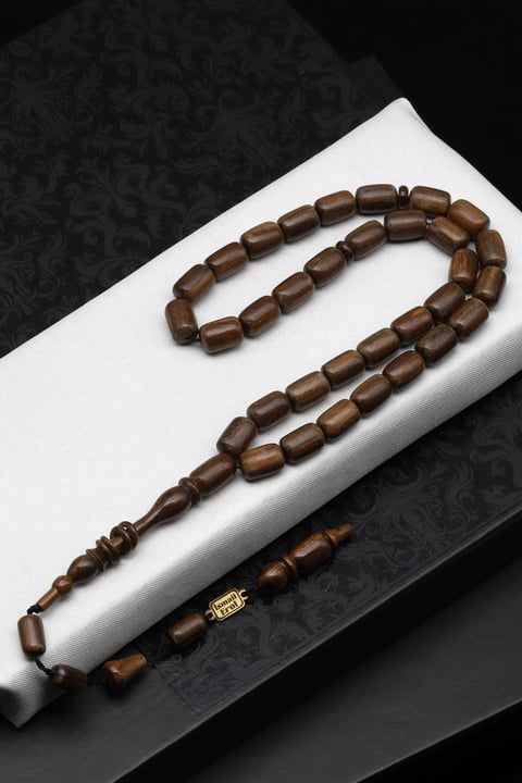 Usta İşçilikli Pelesenk Ağacı Tesbih 7 x 11 mm Kapsül Kesim