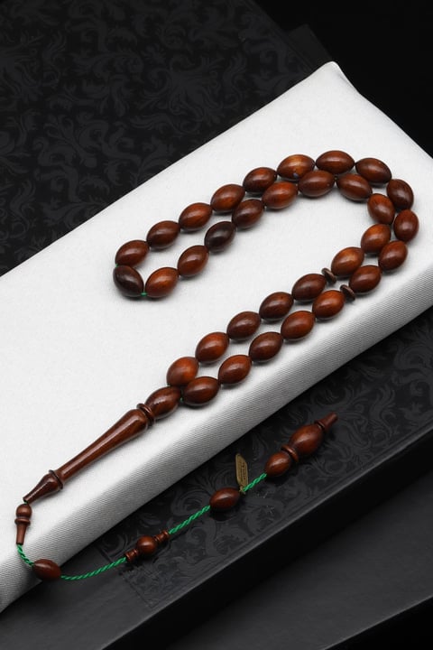 Usta İşçilikli Yılan Ağacı Tesbih 7 x 11 mm Arpa Kesim
