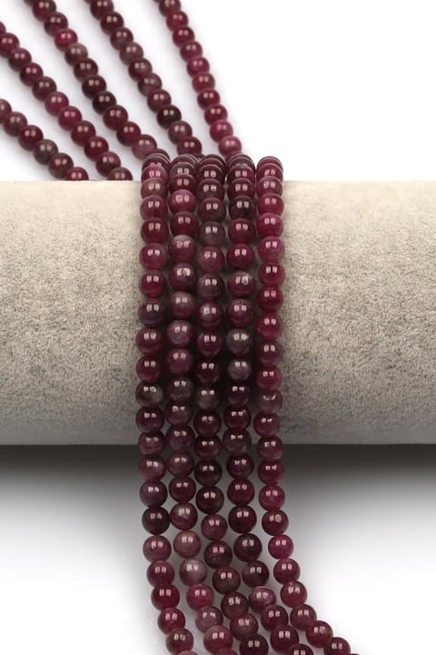 Yakut Doğal Taş Dizi 6 mm Küre Kesim - DZ-1027