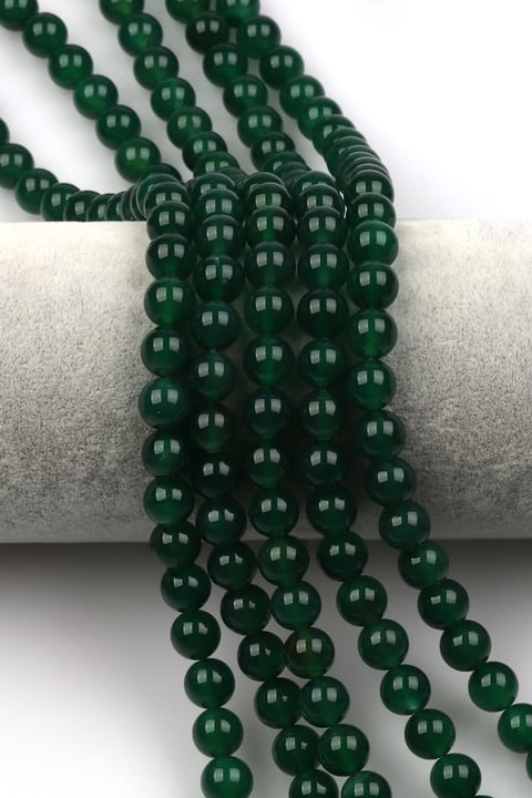 Yeşil Akik Doğal Taş Dizi 8 mm Küre Kesim