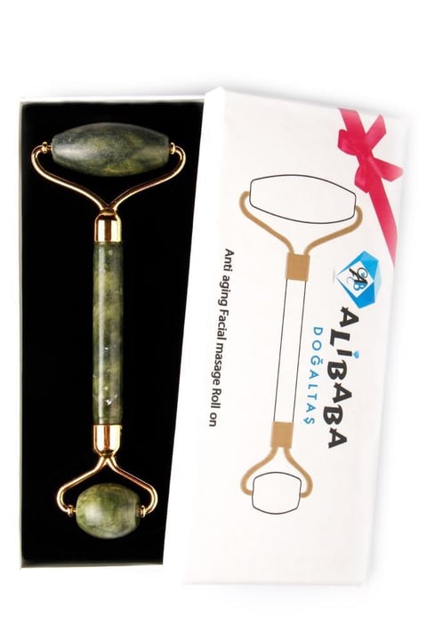 Yeşim ( A Kalite ) Doğal Taş Masaj Taşı -Face Roller Özel Kutulu