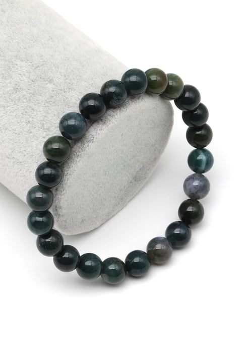 Yosun Akik Doğal Taş Bileklik 8 mm Küre Kesim - BLK-2363