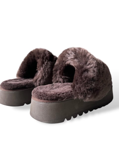 CHOUCHOU DARK BROWN SHEARLING  MULE XL 